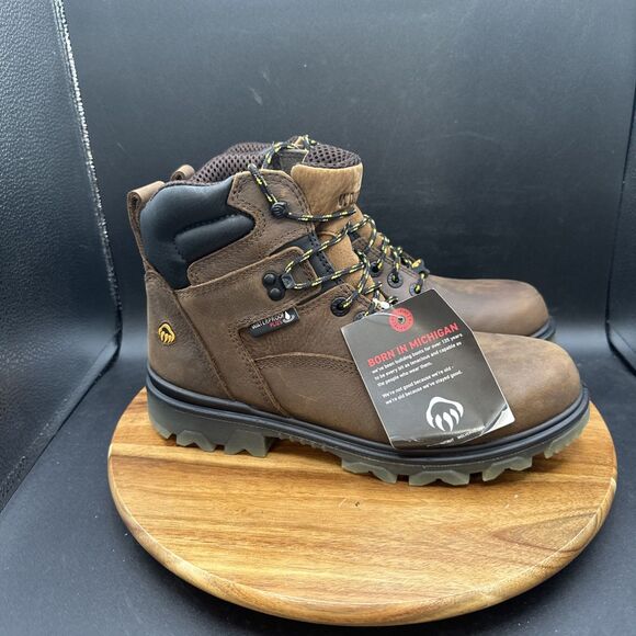 Wolverine I-90 Mid EPX Mens Size 8 Work Boots Brown Leather WPF EPX NEW - Picture 5 of 10